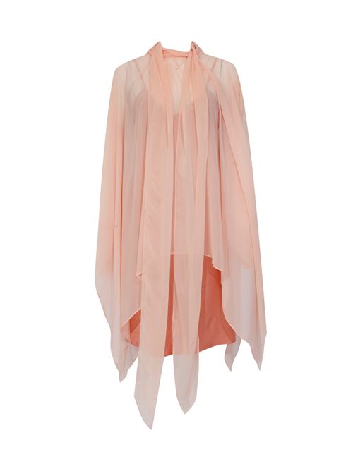 Abito corto in georgette con collo a fiocco Pink Peony BLUGIRL | RA6010 TS441X0450